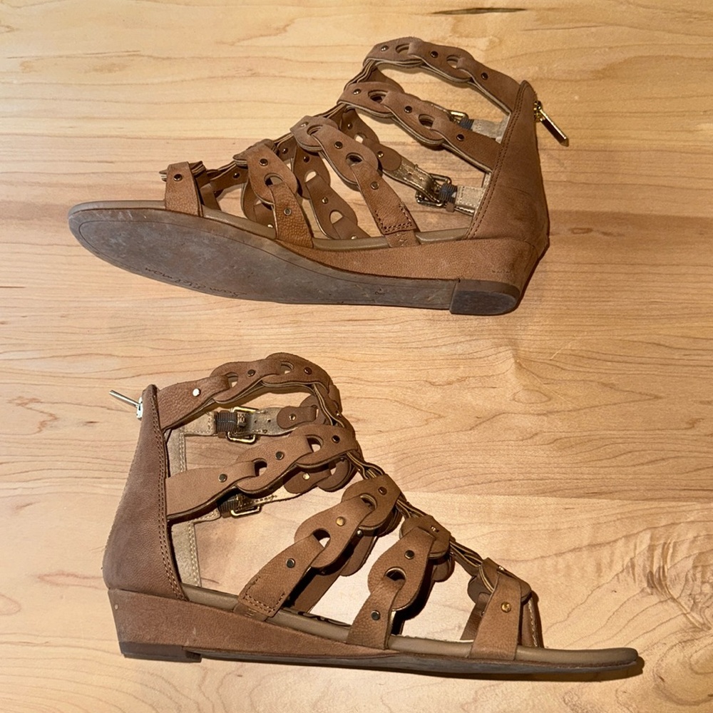 Women's Sam Edelman Draper Cage Sandal, Camel Gladiator Sandals in size 8 - Picture 4 of 7